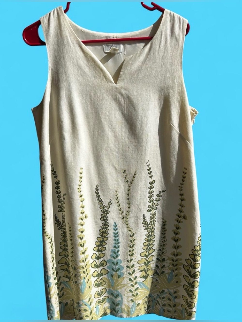 Ann Taylor LOFT Petites 14P Cotton Floral Shift Dress Sleeveless Lined
